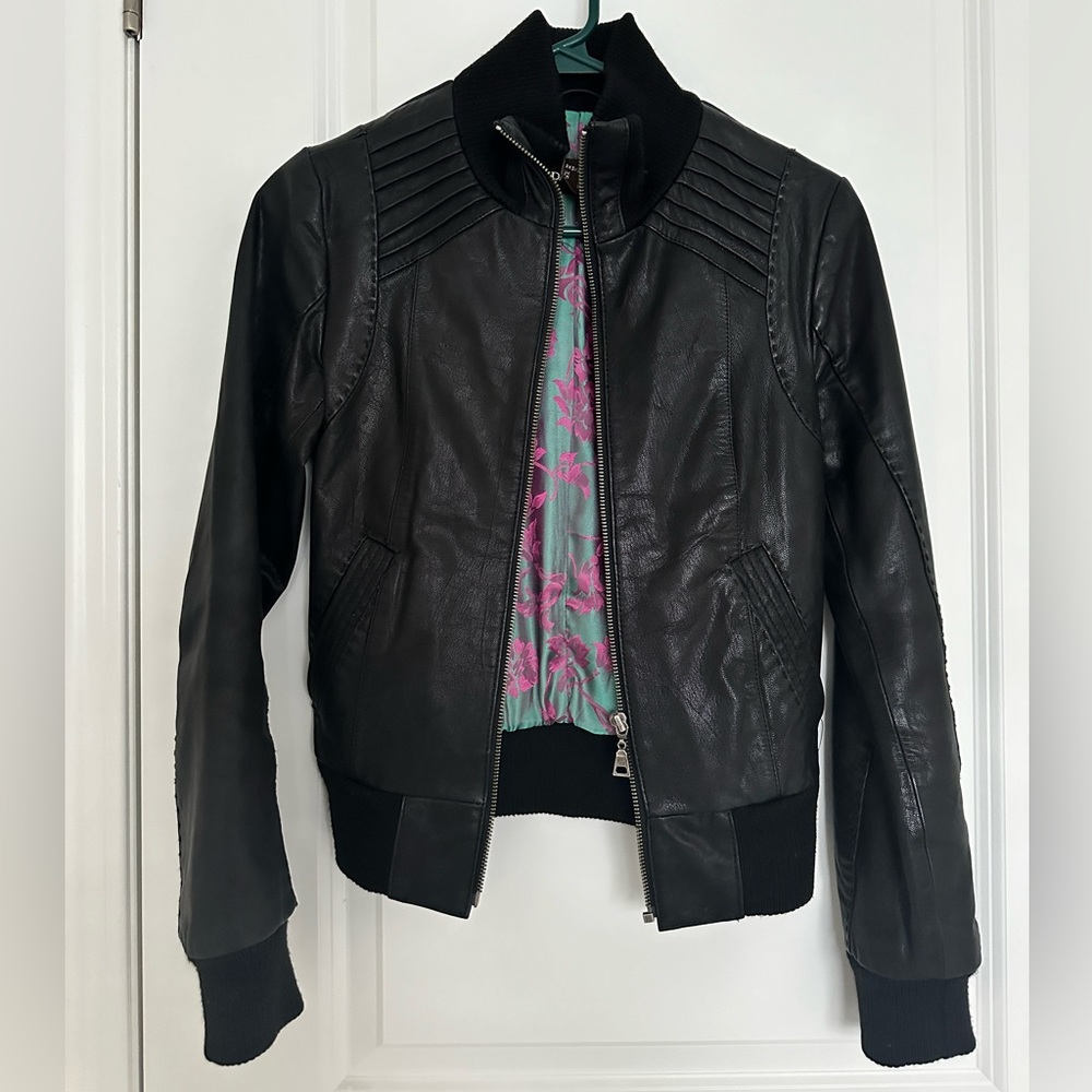 Danier Black Leather Jacket (Like the Mackage Aritiza version)